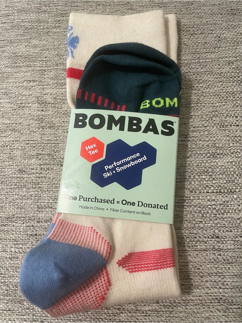 Bombas Performance Ski & Snowboard Knee Socks Merino Wool Cream M Lightweight